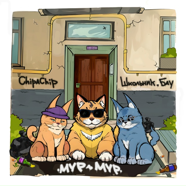 Обложка: ChipaChip, ШкольниК, Бау - Мур-мур