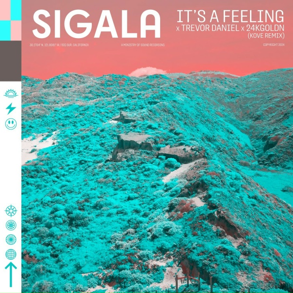Обложка: Sigala, Trevor Daniel, 24KGoldn - It's a Feeling (Kove Remix)